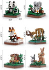 WANGE Building Blocks Animal Reproduction Set of 6 Animals - Panda Bear, Koala, Fox, Rabbit, Antelope and Hedgehog (1 Unit Only)