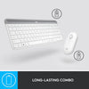 Logitech Combo MK470 Slim Wireless Keyboard and Mouse Combo - Low Profile Compact Layout, Ultra Quiet Operation, 2.4 GHz USB Receiver with Plug and Play Connectivity, Long Battery Life - (White)
