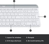 Logitech Combo MK470 Slim Wireless Keyboard and Mouse Combo - Low Profile Compact Layout, Ultra Quiet Operation, 2.4 GHz USB Receiver with Plug and Play Connectivity, Long Battery Life - (White)