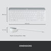 Logitech Combo MK470 Slim Wireless Keyboard and Mouse Combo - Low Profile Compact Layout, Ultra Quiet Operation, 2.4 GHz USB Receiver with Plug and Play Connectivity, Long Battery Life - (White)