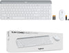 Logitech Combo MK470 Slim Wireless Keyboard and Mouse Combo - Low Profile Compact Layout, Ultra Quiet Operation, 2.4 GHz USB Receiver with Plug and Play Connectivity, Long Battery Life - (White)