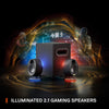 SteelSeries Speakers Arena 7 Illuminated 2.1 Desktop Gaming Speakers (2-Way Speaker Design/Powerful Bass/Subwoofer/RGB Lighting/USB, Aux, Optical, Wired/Bluetooth)