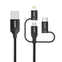 Choetech Cable 3 in 1 Lightning & Micro USB & USB-C to USB-A/M Nylon braided Cable Fast Charging