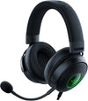 Razer Headset Kraken V3 Wired USB Gaming Headset: Triforce Titanium 50mm Drivers - THX Spatial Audio - Chroma RGB Lighting - Hybrid Fabric & Leatherette Memory Foam Cushions - Detachable HyperClear Mic