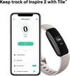 Fitbit Inspire 2 Health & Fitness Tracker, 24/7 Heart Rate, Lunar White, One Size (S & L Bands Included)