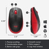 Logitech Mouse M190 Wireless Mouse Full Size Comfort Curve Design 1000Dpi - Red