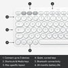 Logitech Keyboard K380 Wireless Multi-Device for Mac, Bluetooth, Compact Space-Saving Design - (White)