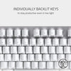 Razer Keyboard BlackWidow Lite Mercury - Silent Mechanical Gaming Keyboard (White) with White LED Backlighting for Enhanced Productivity - Orange Switches (Silent & Tactile) - US Layout