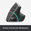 Logitech Mouse MX Vertical Wireless Mouse – Advanced Ergonomic Design, Bluetooth or USB, Rechargeable - (Graphite)