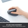 Logitech Mouse MX Vertical Wireless Mouse – Advanced Ergonomic Design, Bluetooth or USB, Rechargeable - (Graphite)