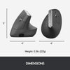 Logitech Mouse MX Vertical Wireless Mouse – Advanced Ergonomic Design, Bluetooth or USB, Rechargeable - (Graphite)