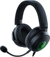 Razer Headset Kraken V3 HyperSense Wired USB Gaming Headset w/Haptic Technology: Triforce Titanium 50mm Drivers - THX Spatial Audio - Hybrid Fabric & Leatherette Memory Foam Cushions - Detachable Mic