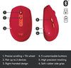 Logitech M590 Mouse - Optical, Wireless, 7 Button(s) Bluetooth/USB- (Ruby)