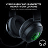Razer Headset Kraken V3 Wired USB Gaming Headset: Triforce Titanium 50mm Drivers - THX Spatial Audio - Chroma RGB Lighting - Hybrid Fabric & Leatherette Memory Foam Cushions - Detachable HyperClear Mic