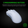 Razer Mouse DeathAdder Essential Gaming Mouse: 6400 DPI Optical Sensor - 5 Programmable Buttons - Mechanical Switches - Rubber Side Grips - Mercury White