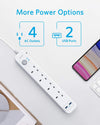 Anker Extension Lead 2M with 2 USB Ports and 4 Wall Outlets, Power Strip with USB Charging and Surge Protection for Home, Office