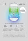 SteelSeries Mouse Aerox 3 Wireless 2022 - Super Light Gaming Mouse - 18,000 CPI TrueMove Air Optical Sensor - Ultra-Lightweight 68g Water Resistant Design - 200 Hour Battery Life – Ghost