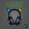 Razer Headset Kraken Kitty RGB USB Gaming Headset: THX 7.1 Spatial Surround Sound - Chroma RGB Lighting - Retractable Active Noise Cancelling Mic - Lightweight Aluminum Frame - For PC - (Classic Black)