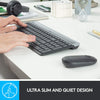 Logitech Combo MK470 Slim Wireless Keyboard and Mouse Combo - Low Profile Compact Layout, Ultra Quiet Operation, 2.4 GHz USB Receiver with Plug and Play Connectivity, Long Battery Life - (Graphite)