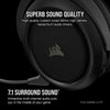 Corsair Headset HS70 Pro Wireless Gaming Headset - 7.1 Surround Sound Headphones for PC, PS5, and PS4 - Discord Certified - 50mm Drivers (Black)