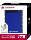 Transcend 1TB USB 3.1 H3 External Hard Drive (TS1TSJ25H3B) - Blue