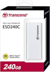 Transcend Portable SSD 240GB USB 3.1 Gen 2 USB Type-C ESD240C Solid State Drive (TS240GESD240C)