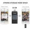 USB Flash Drives for iPhone 32GB Pen-Drive Memory Storage, G-TING Jump Drive Lightning Memory Stick External Storage, Memory Expansion for Apple IOS Android Computers (Black)