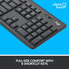 Logitech MK295 Wireless Mouse & Keyboard Combo with SilentTouch Technology, Full Numpad, Advanced Optical Tracking, Lag-Free Wireless, 90% Less Noise - Graphite