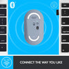 Logitech Mouse Pebble M350 Wireless Mouse with Bluetooth or USB - Silent, Slim Computer Mouse with Quiet Click for iPad, Laptop, Notebook, PC and Mac - (Blue Grey)