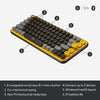 Logitech Keyboard POP Mechanical Wireless Keyboard with Customizable Emoji Keys, Durable Compact Design, Bluetooth or USB Connectivity, Multi-Device, OS Compatible - Blast Yellow