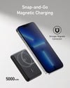 Anker Power Bank PowerCore Magnetic 5K 521 Magnetic Battery, 5000 mAh Magnetic Wireless Portable Charger with USB-C Cable - Black