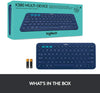 Logitech Keyboard K380 Wireless Multi-Device for Windows, Apple iOS, Apple TV Android or Chrome, Bluetooth, Compact Space-Saving Design, PC/Mac/Laptop/Smartphone/Tablet - (Blue)