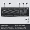 Logitech MK295 Wireless Mouse & Keyboard Combo with SilentTouch Technology, Full Numpad, Advanced Optical Tracking, Lag-Free Wireless, 90% Less Noise - Graphite