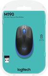 Logitech Mouse M190 Wireless Mouse Full Size Comfort Curve Design 1000Dpi - Blue