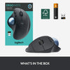Logitech Mouse ERGO M575 Wireless Trackball Mouse, Easy thumb control, Precision and smooth tracking, Ergonomic comfort design, Windows/Mac, Bluetooth, USB - (Graphite)