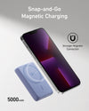 Anker Power Bank PowerCore Magnetic 5K 521 Magnetic Battery, 5000 mAh Magnetic Wireless Portable Charger with USB-C Cable - Violet