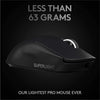 Logitech Mouse G Pro X SUPERLIGHT Wireless Gaming Mouse, Ultra-Lightweight, HERO 25K Sensor, 25,600 DPI, 5 Programmable Buttons, Long Battery Life (Black)