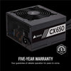Corsair PSU CX Series 650 Watt 80 Plus Bronze Certified Non-Modular Power Supply (CP-9020122-NA) PSU