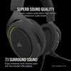 Corsair Headset HS60 Pro – 7.1 Virtual Surround Sound PC Gaming Headset w/USB DAC - Discord Certified – Works with PC, Xbox Series X, Xbox Series S, Xbox One, PS5, PS4, and Nintendo Switch – Yellow
