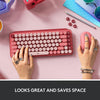 Logitech Keyboard POP Keys Mechanical Wireless Keyboard with Customizable Emoji Keys, Durable Compact Design, Bluetooth or USB Connectivity, Multi-Device, OS Compatible - Heartbreaker Rose