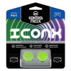 KontrolFreek Performance Thumbsticks Icon X for PlayStation 4 (PS4) and PlayStation 5 (PS5), 2 Mid-Rise Convex (Green)