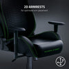 Razer Gaming Chair Iskur X Ergonomically Designed for Hardcore Gaming - Multi-Layered Synthetic Leather - High-Density Foam Cushions - 2D Armrests - Steel-Reinforced Body - (Black/Green)