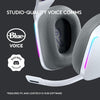 Logitech Headset G733 Lightspeed Wireless Gaming Headset with Suspension Headband, LIGHTSYNC RGB, Blue VO!CE mic Technology and PRO-G Audio Drivers - (White)