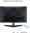 ASUS Monitor VY249HE 23.8” Eye Care Monitor, 1080P Full HD, 75Hz, IPS, Adaptive-Sync/FreeSync, Eye Care Plus, Color Augmentation, Rest Reminder, HDMI VGA, Frameless, VESA Wall Mountable