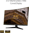 ASUS Monitor TUF Gaming VG32VQ1B 32" 2K HDR Curved Monitor - WQHD (2560 x 1440), 165Hz (Supports 144Hz), 1ms, Extreme Low Motion Blur, Speaker, FreeSync Premium, VESA Mountable, DisplayPort, HDMI
