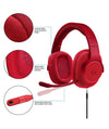 Logitech Headset G433 7.1 Wired Gaming Headset with DTS Headphone: X 7.1 Surround for PC, PS4, PS4 PRO, Xbox One, Xbox One S, Nintendo Switch – Fire Red