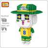 LOZ 9112 Zodiac Aquarius Brazil Football Fan Cartoon