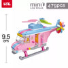 LOZ 1121 MINI Pink Helicopter Vehicle Nano Diamond Creative Brick 479pcs