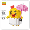 LOZ 9102 Zodiac Libra Chicken Umbrella Heart Egg Animal