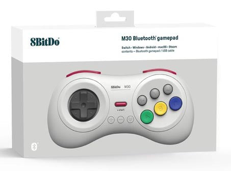 8Bitdo M30 Wireless Bluetooth Controller (White) –